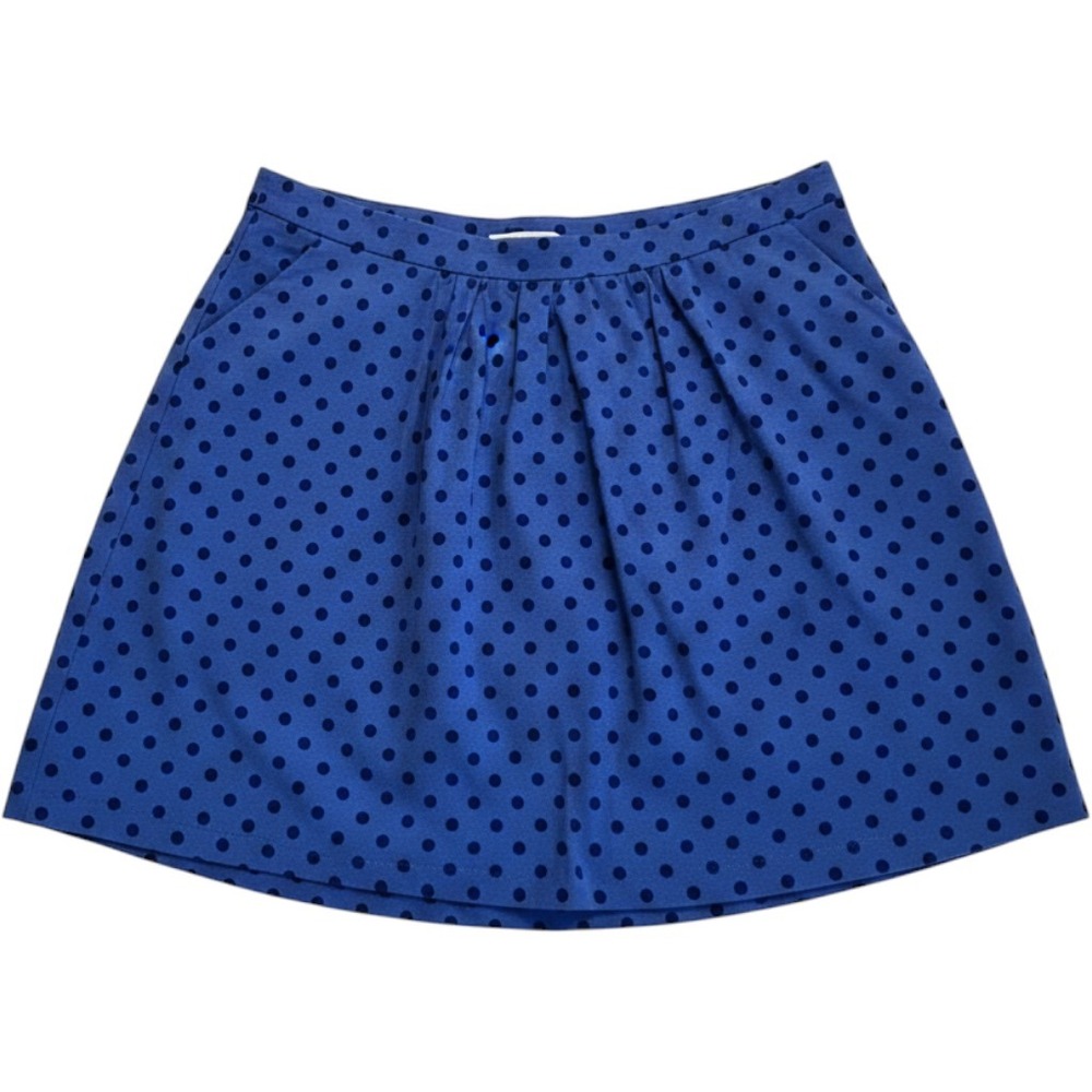 Boden Blue Black Polka Dot Mini Skirt Cotton Blend Pockets WG573 US 18L‎ UK 22L